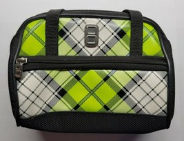 Nintendo DS Carrying Case Green Plaid Gingham with Handles and Pockets - $14.50