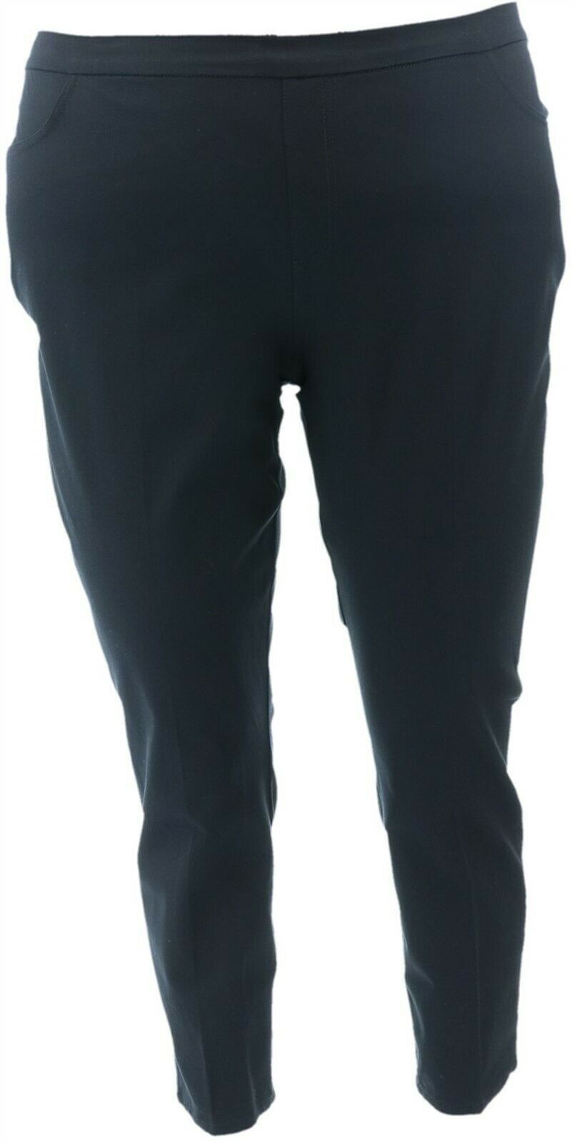 Isaac Mizrahi Petite 24/7 Stretch Slim Leg Pants Pockets Black 6P NEW A309567