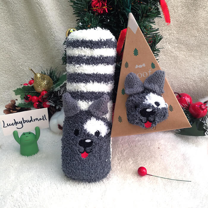 Cute Animal Fuzzy Socks for Kids with Gift Box