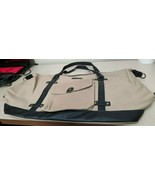Portage Travel Gear, Canvas Duffle Bag w/ Side Pockets, Tan w/ Black - $19.80