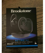 Brookstone Active Pro True Wireless Earbuds Black Sports Secure Fit 4 Hours  - $57.00
