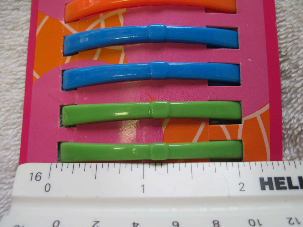 12 Just Basic Pastel All Plastic Hair Barrettes Clips Pins No Metal