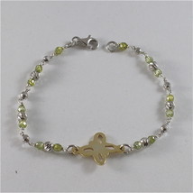925 SILVER BRACELET WITH MULTIFACETED BALLS AND BUTTERFLY image 1