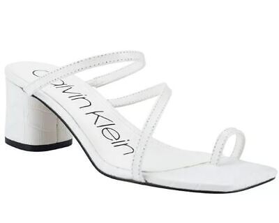 Calvin Klein Women's White Belma Strappy Dress Sandals, 9.5 M