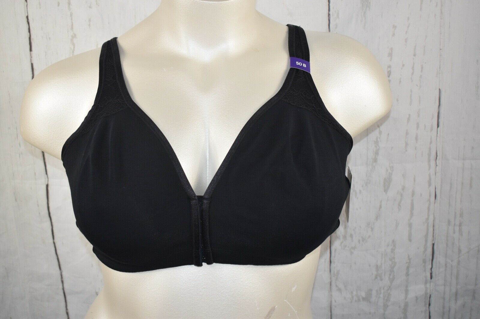 Catherines Intimate No-wire Cotton Front-close Black Bra 42b,46c,50b ...