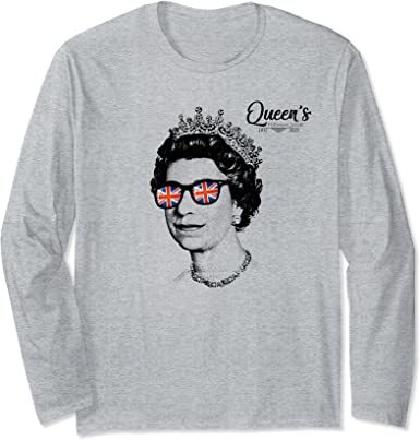 Elizabeth II w/ Sunglasses - British Queen Platinum Jubilee Long Sleeve T-Shirt