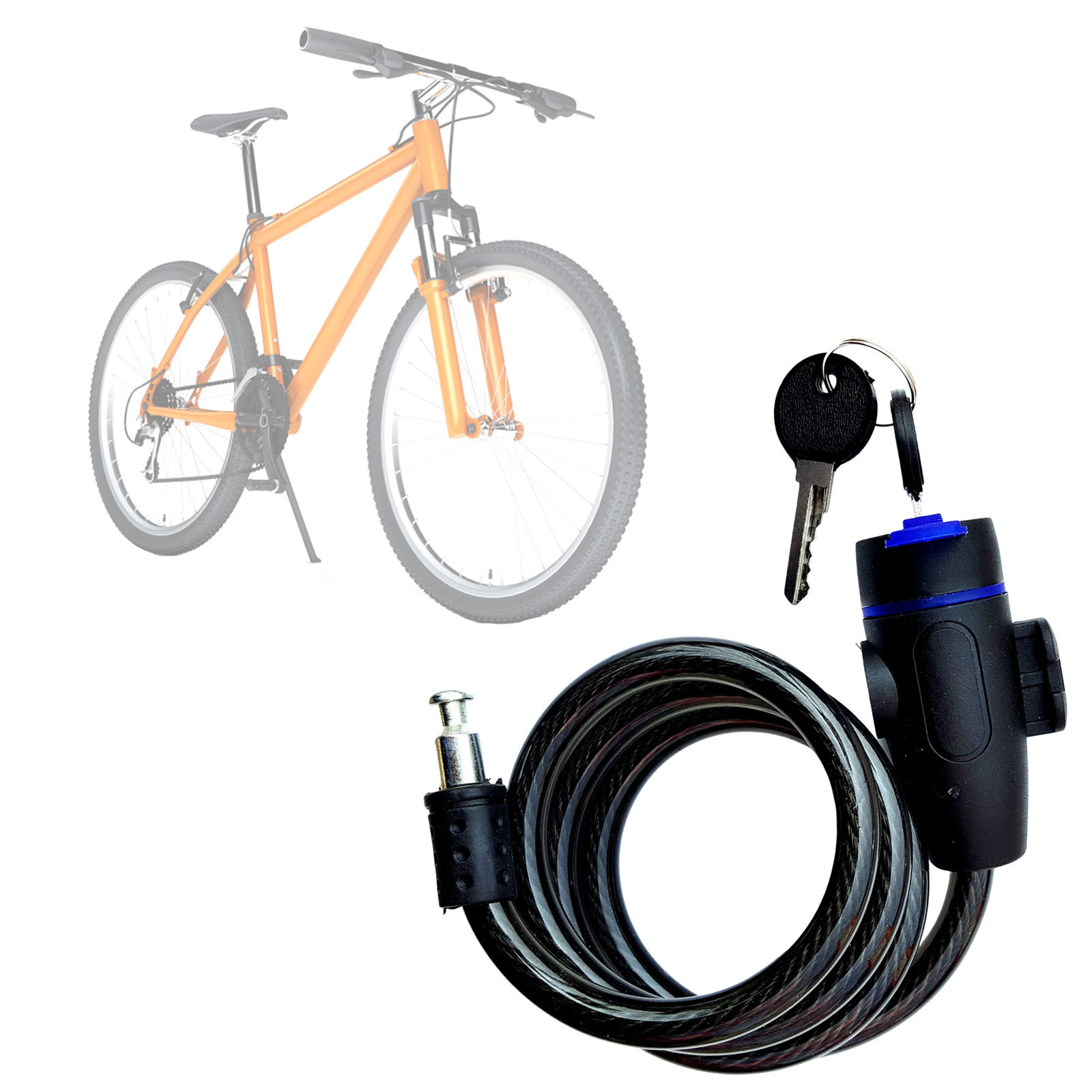 Bike Lock Cable Portable Bicycle Cable Lock With Key Easy e Anti-Theft Spiral St