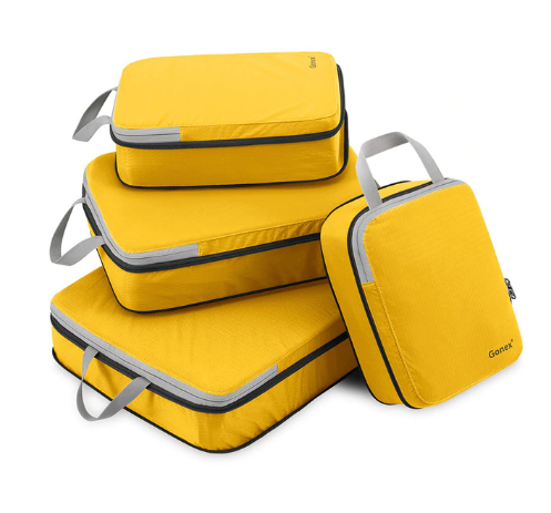 Gonex 4pcs/set Travel Suitcase Luggage Storage Bag Clothing Packing - Yellow