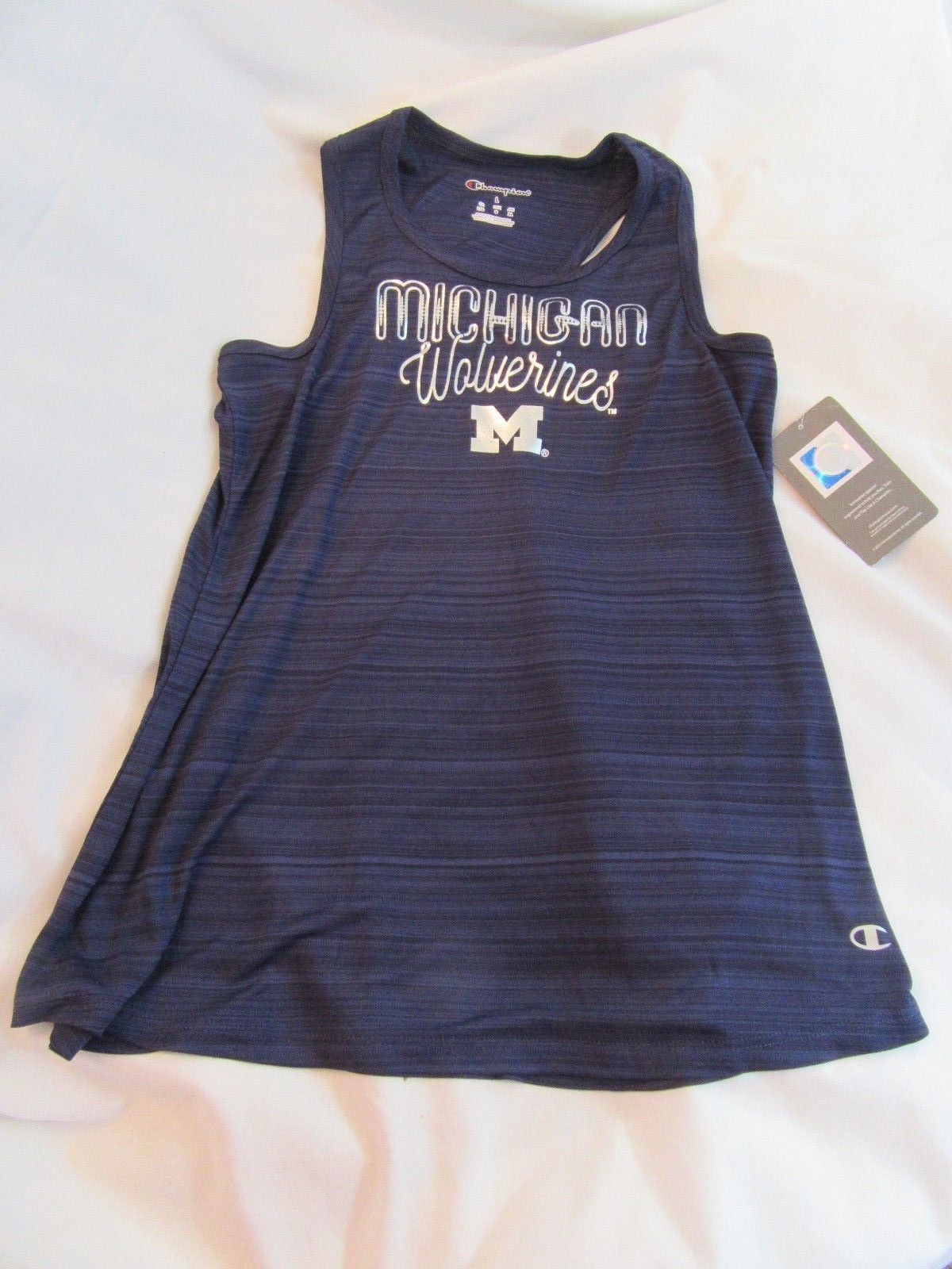 Champion NCAA Michigan Wolverines Girls Tank Top with Scoop Neck and Racer Back Navy Large