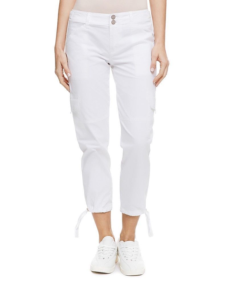 white cropped cargo pants