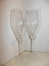 (2) Nachtmann Crystal Champagne Flutes Plain Signed Vinova (?) - $24.70