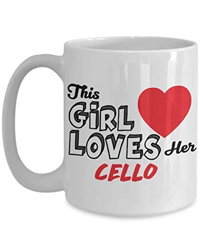 PixiDoodle Orchestra Cello Player's Musician Coffee Mug (15 oz, White)