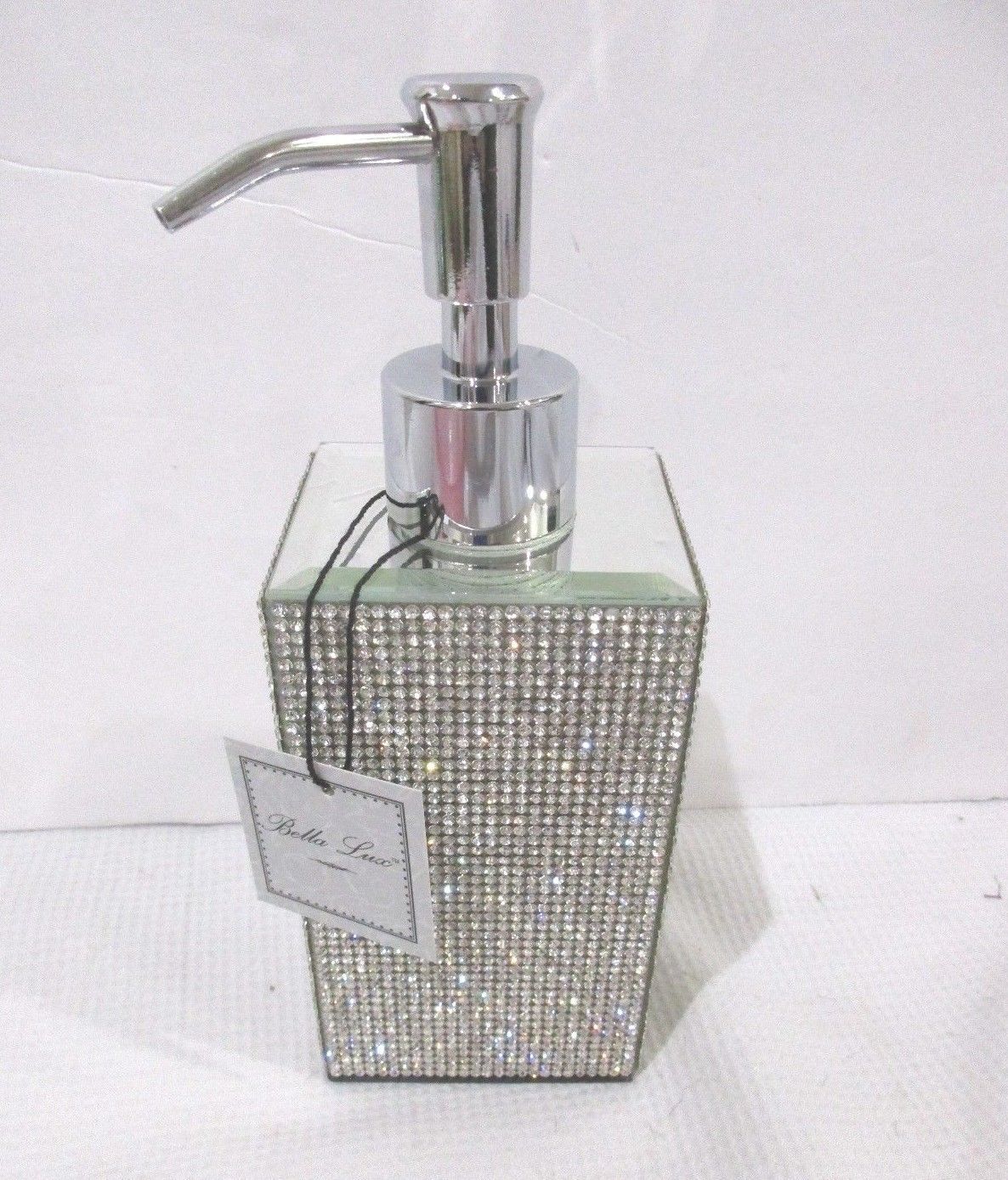 BELLA LUX Rhinestone Crystal Mirror Soap/Lotion Dispenser