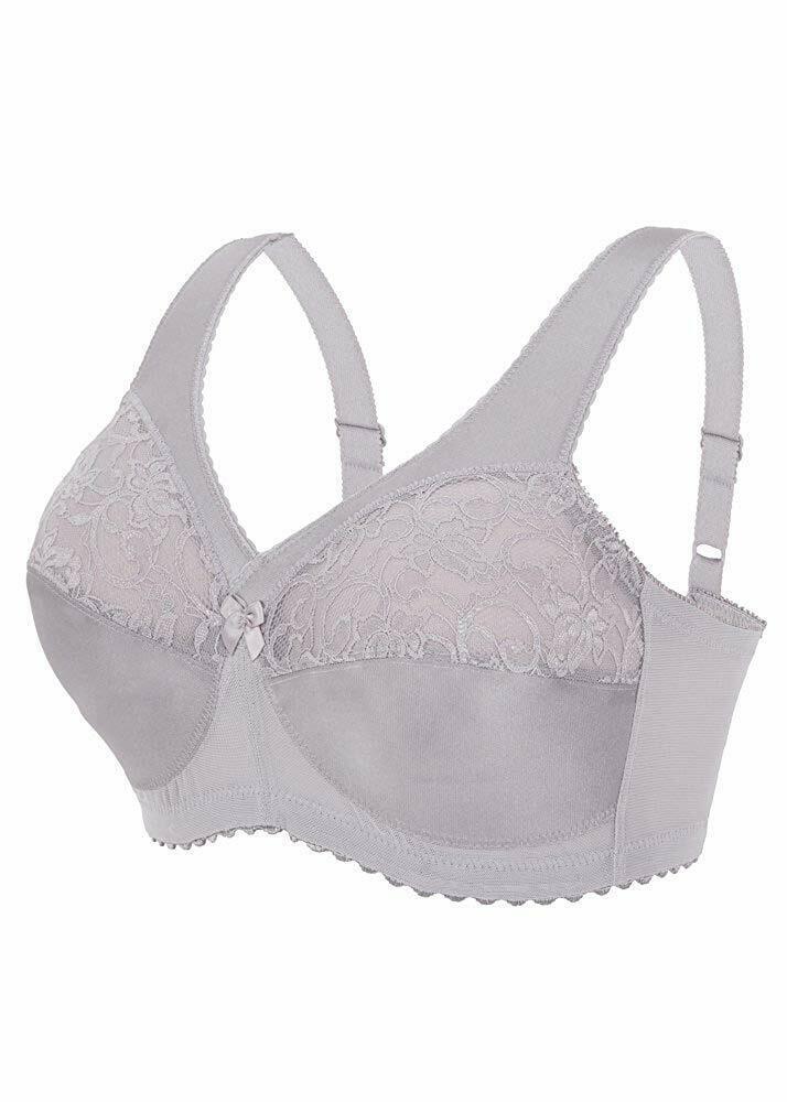 GLAMORISE Soft Grey Magic Lift Support WireFree Bra, US 38F, UK 38E
