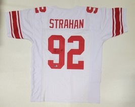 MICHAEL STRAHAN AUTOGRAPHED SIGNED PRO STYLE XL CUSTOM JERSEY BECKETT COA image 1