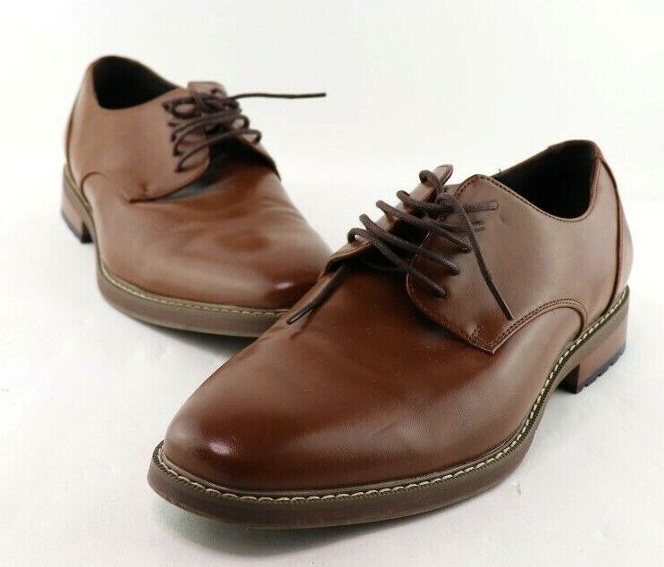 Primary image for Van Heusen Memory Foam Garrett Cognac Oxford Dress Shoes Men's Size 11M EUC