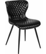 Durable Bristol Contemporary Upholstered Chair in Black Vinyl - $123.47