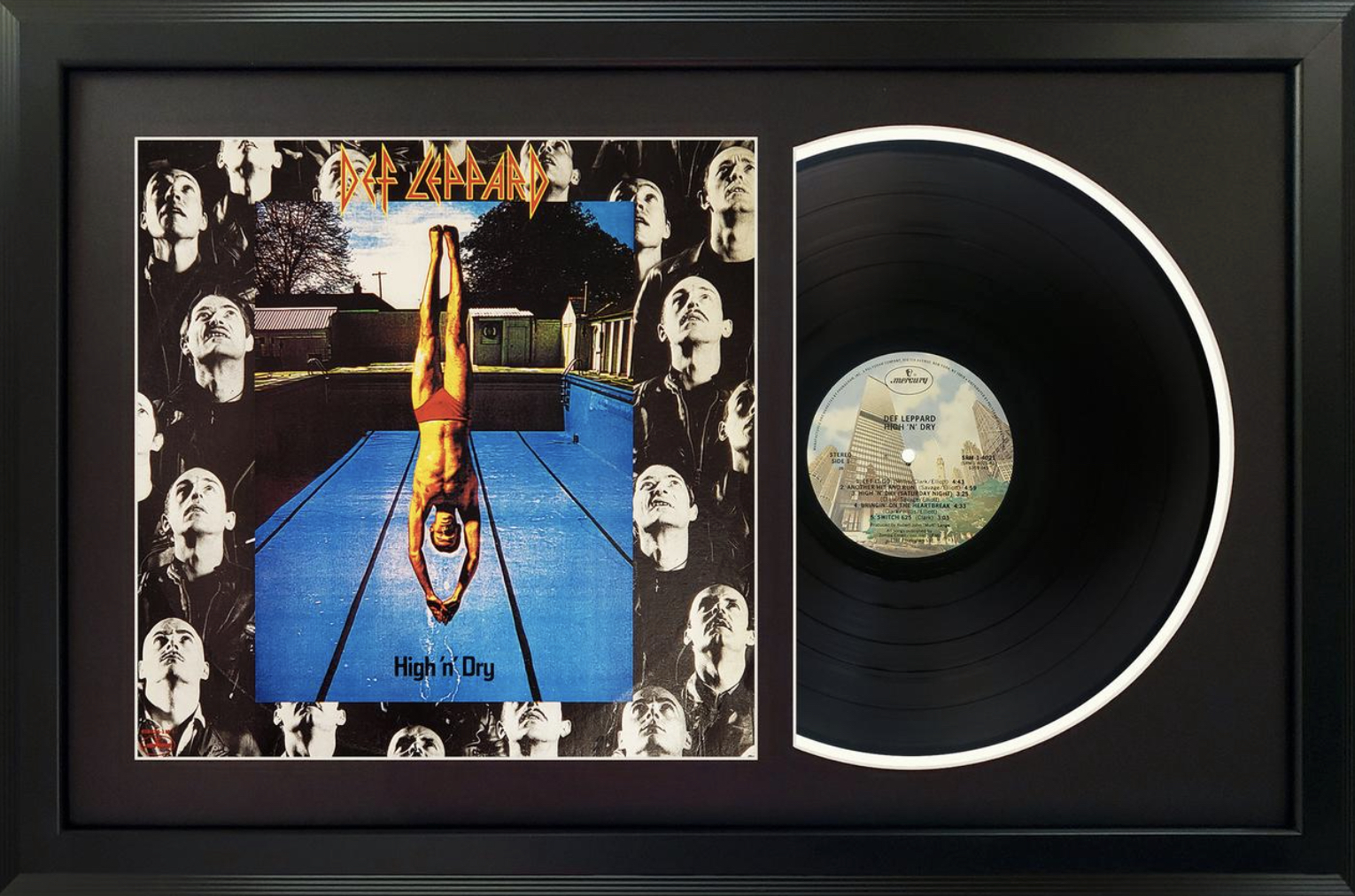 "High n Dry" 2nd & Final Album by Def LeppardOriginal Album Cover 17x26 Framed Framed