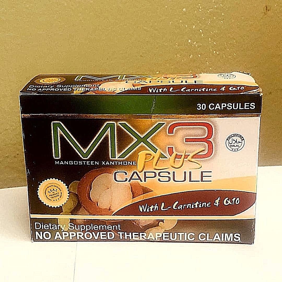 MX3 MANGOSTEEN XANTHONE PLUS CAPSULES WITH LLARNITINE & Q10 1x30