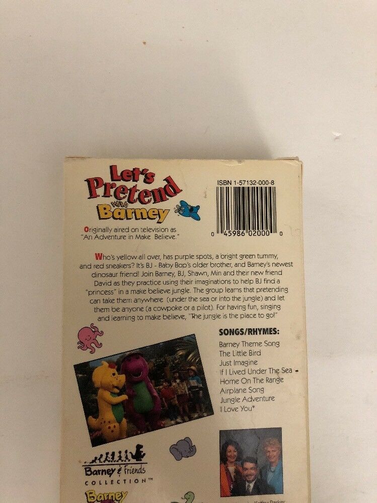 Barney Lets Pretend With Barney(VHS,1993)TESTED-RARE VINTAGE-SHIPS N 24 ...