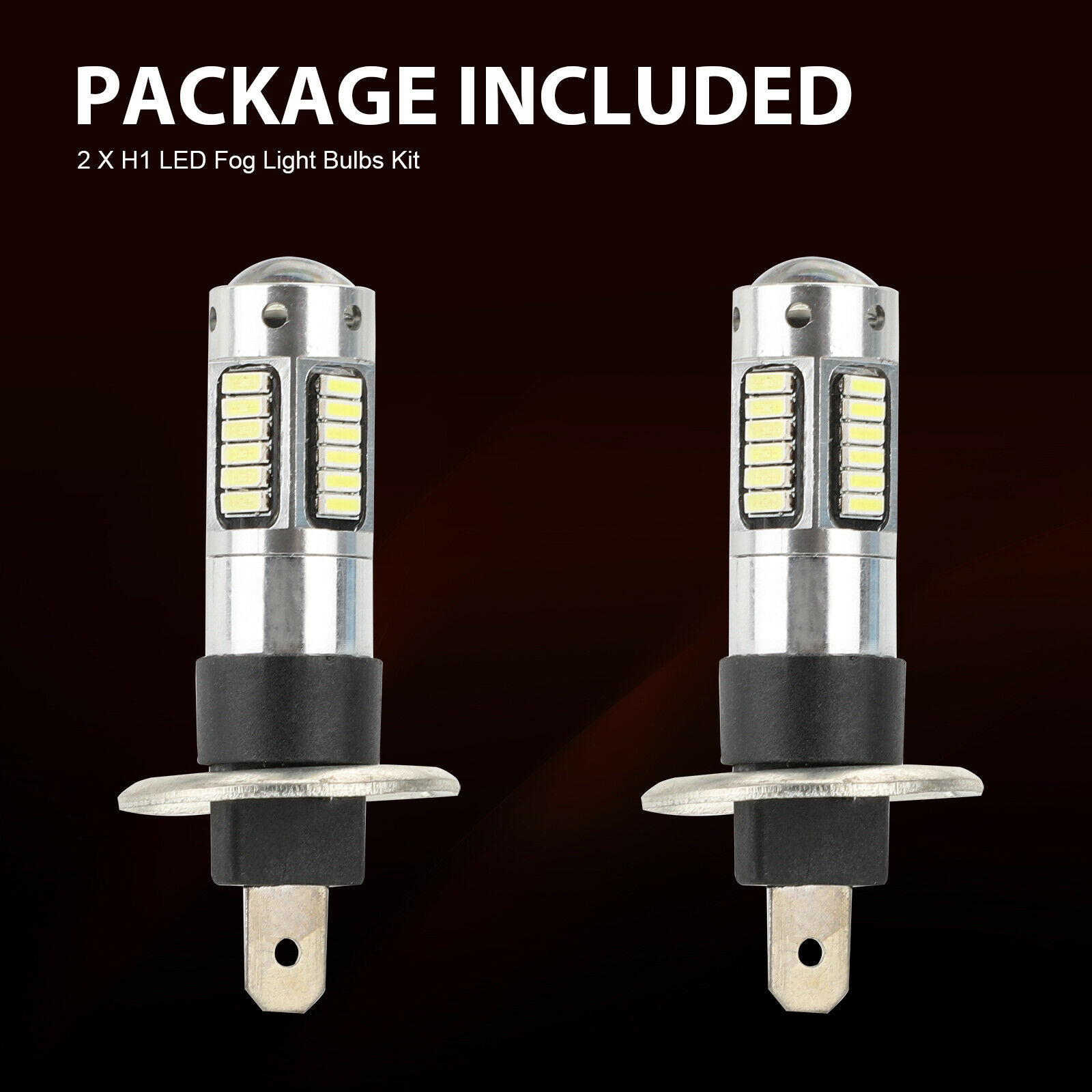 2x H1 30SMD White LED projector Bulbs 6000K DRL Driving Fog Lights