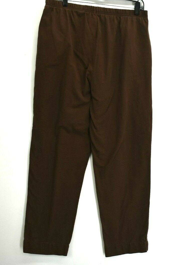 White Stag Women's XL 16 18 Elastic Banded Waist Cotton Blend Ankle Pants Brown - Pants