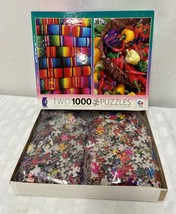 2 Southwest Peppers and Blankets Puzzles 1000 Piece Each Jigsaws Ceaco 2013 USA - $21.04
