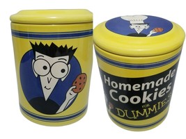 Vintage Homemade Cookies for Dummies Ceramic Cookie Jar Canister Yellow - $15.67