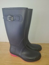 Kamik Women's Olivia Tall Black Rain Boots Navy/Pink Size 7M - $56.43