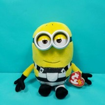 Despicable Me 3 Minion Prison Tom Plush 7.5&quot; Tall Stuffed Animal 3D Eyes... - $15.83