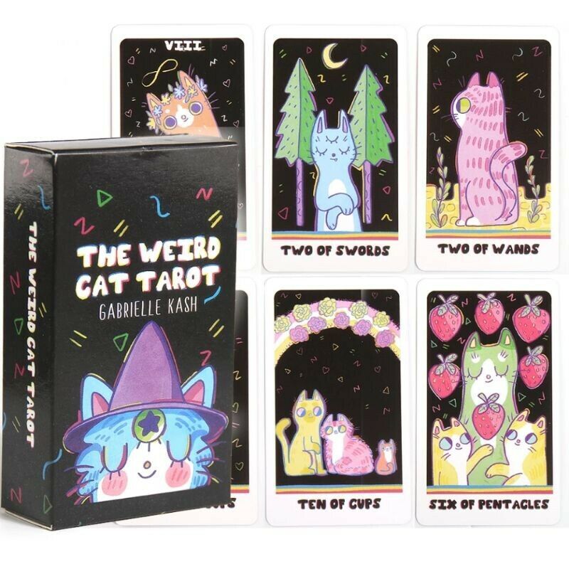The Weird Cat Tarot: A 78 Cards English Version Divination Future Telling Oracle