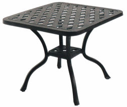 Outdoor end table 21 small square cast aluminum patio furniture side balcony image 4