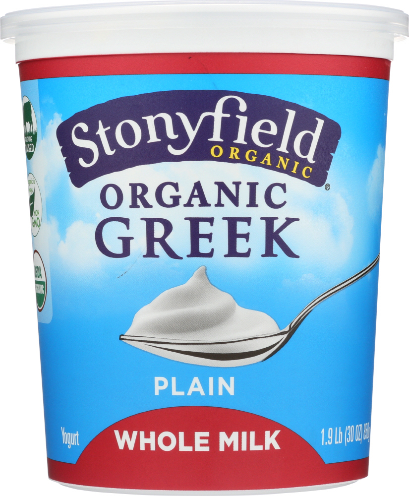 STONYFIELD: Organic Greek Whole Milk Plain Yogurt, 30 oz (3 Pack ...