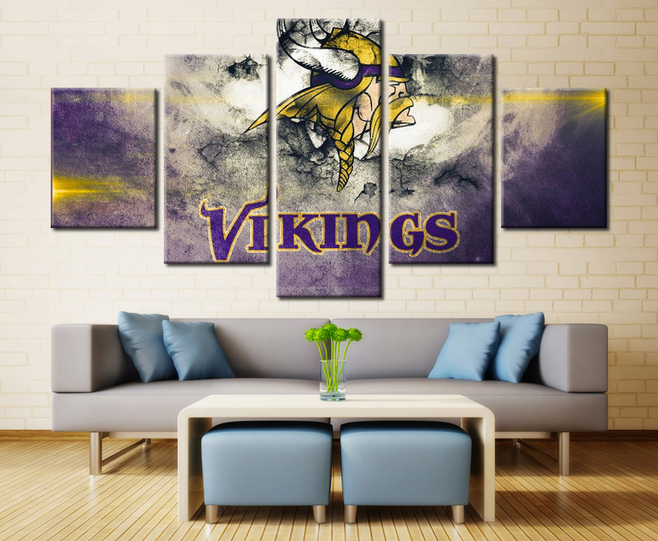 Minnesota Vikings Canvas 5 Piece Canvas Art Wall Art Picture Home Decor ...