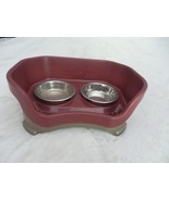 NICE Original NEATER FEEDER Double PET DISH Cats Small Dogs 2 Stainless ... - $22.23