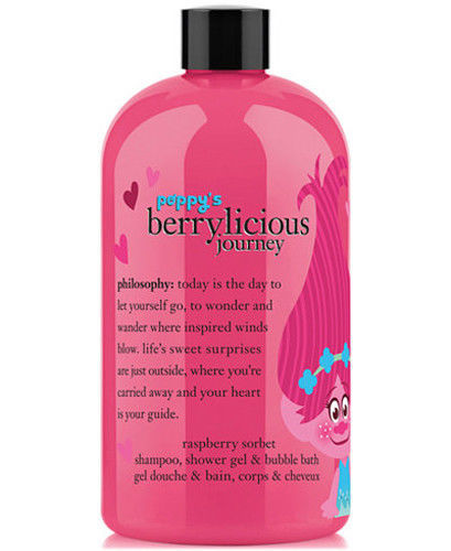 Philosophy TROLLS Shampoo Shower Gel Bubble Bath Poppys Berrylicious Raspberry - $31.68
