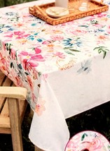 Benson Mills Evangeline Tablecloth 52 X 70 Oblong NEW Water Color Flowers - $22.71