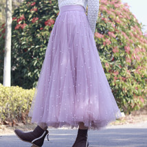Pink Full Long Tulle Skirt Holiday Outfit High Waisted Tulle Skirt Plus Size image 2