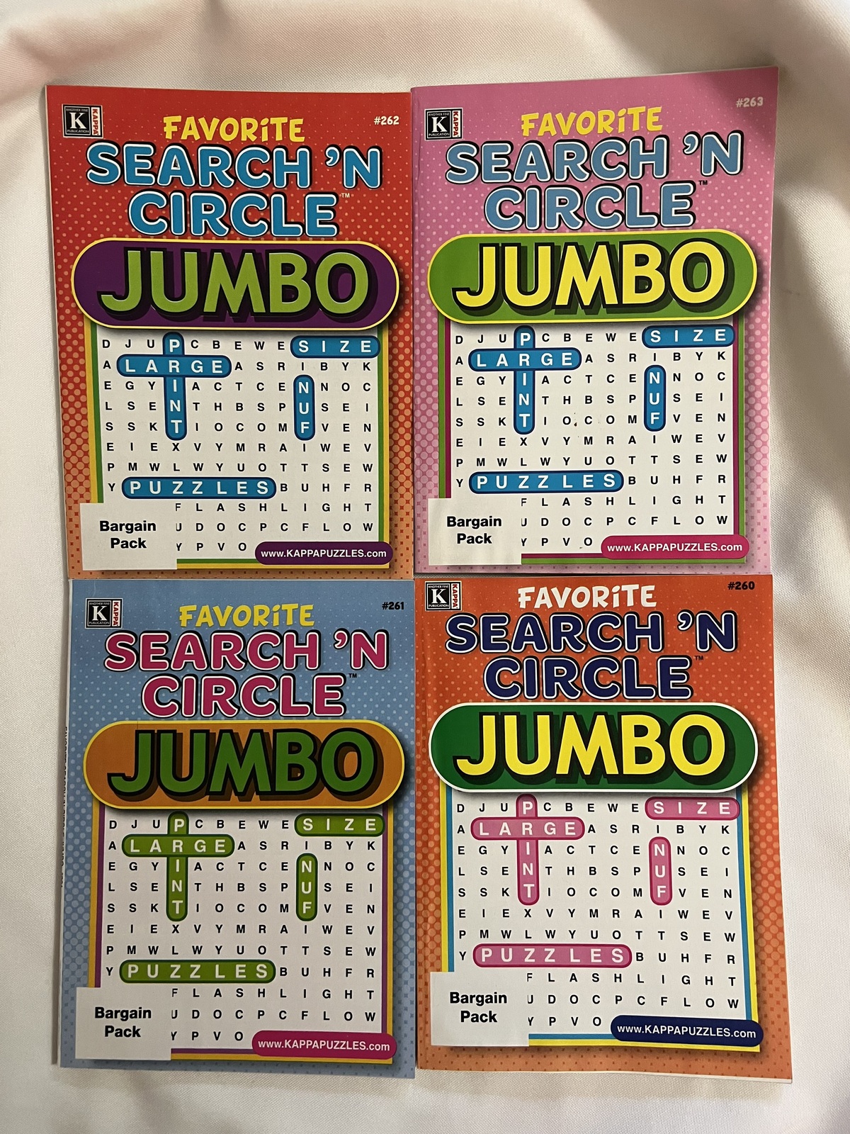 Lot of 4 favorite word search n circle jumbo large print puzzle books