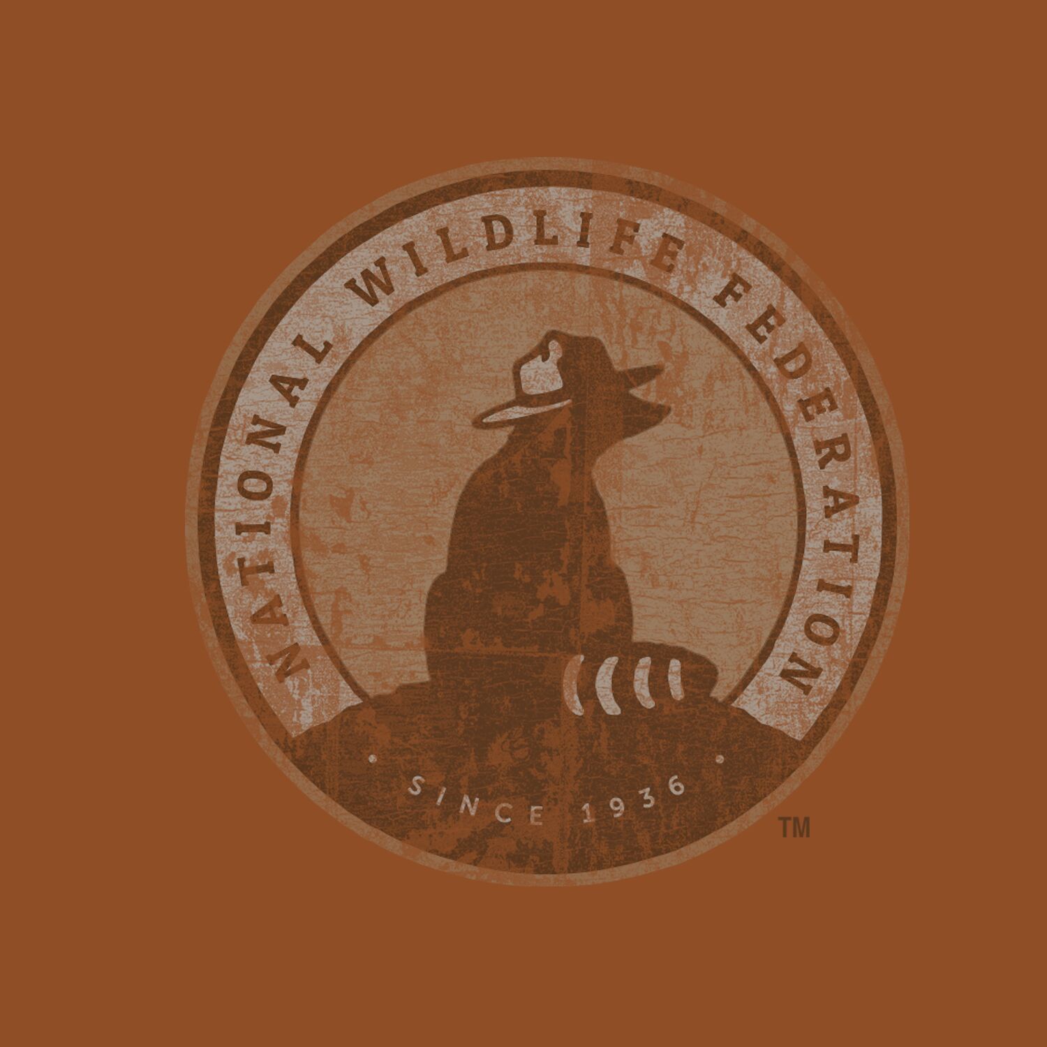 NWF National Wildlife Federation Wolf Logo Animals Nature Mens Shirt