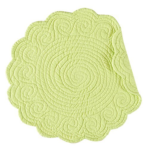 C&F Enterprises 17" Quilted Lime Green Placemat, Set of 4 Placemats