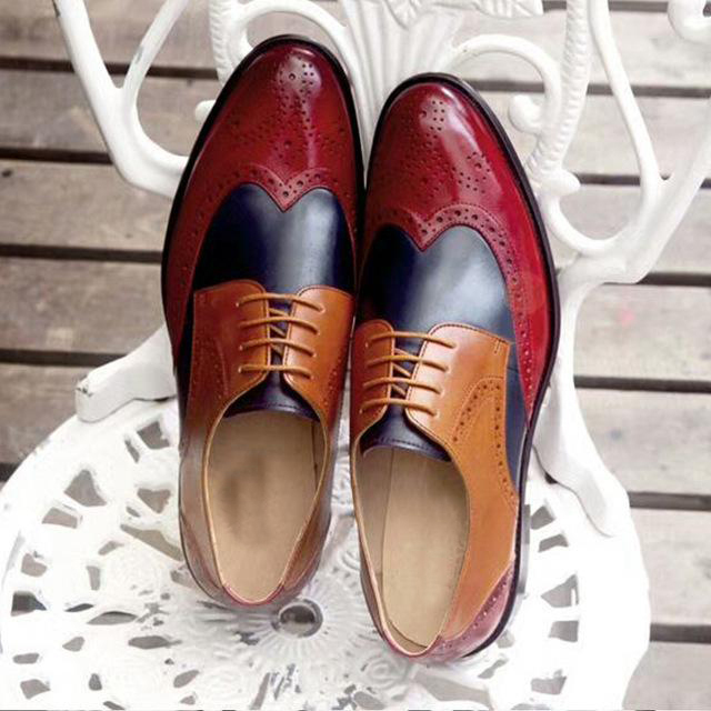 Men's Oxford Shoes Multi Color Brouging Premium Quality Leather ...