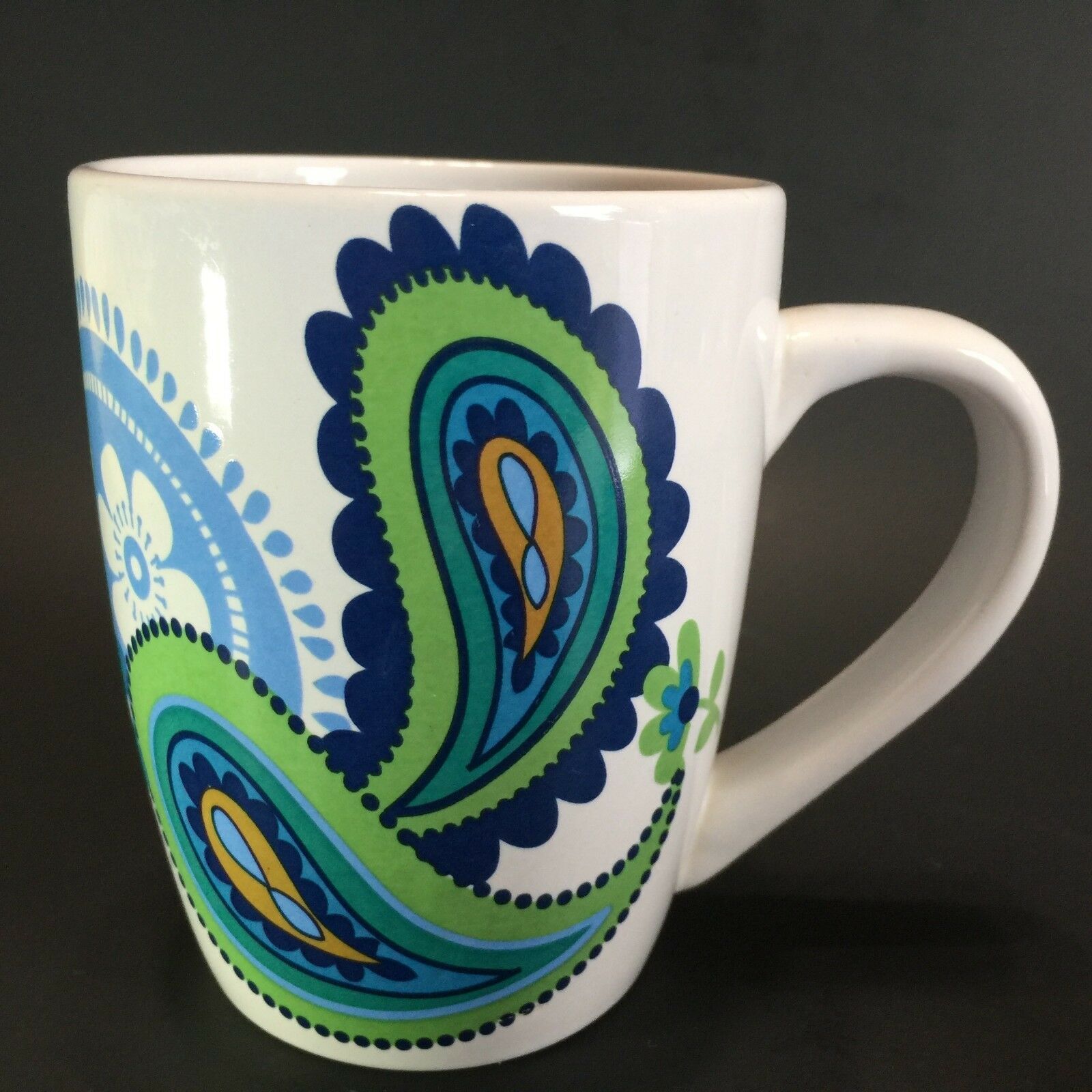 pretty green paisley mug