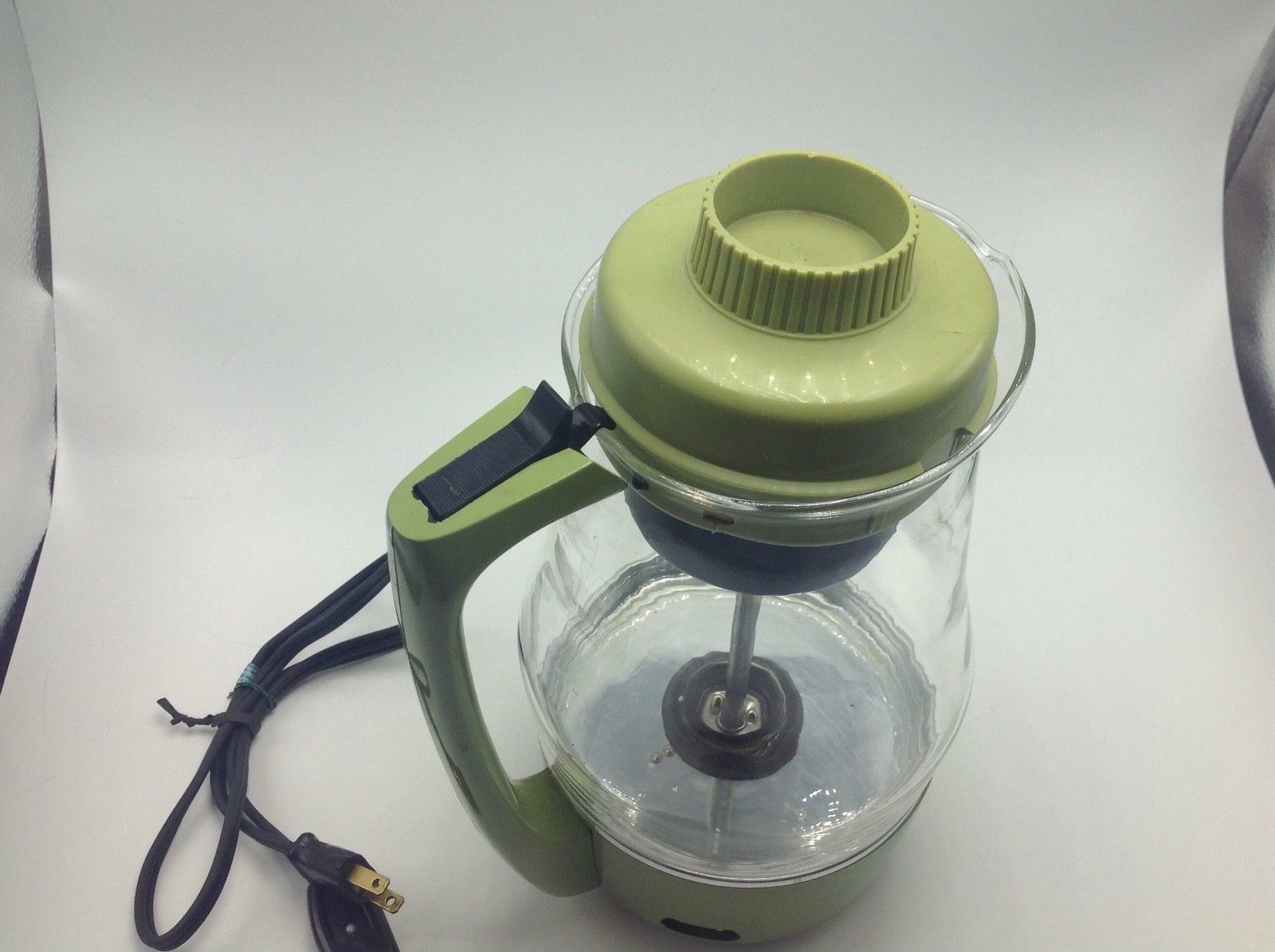 1973 Proctor Silex Electric Glass Percolator Coffee Pot Avocado Green
