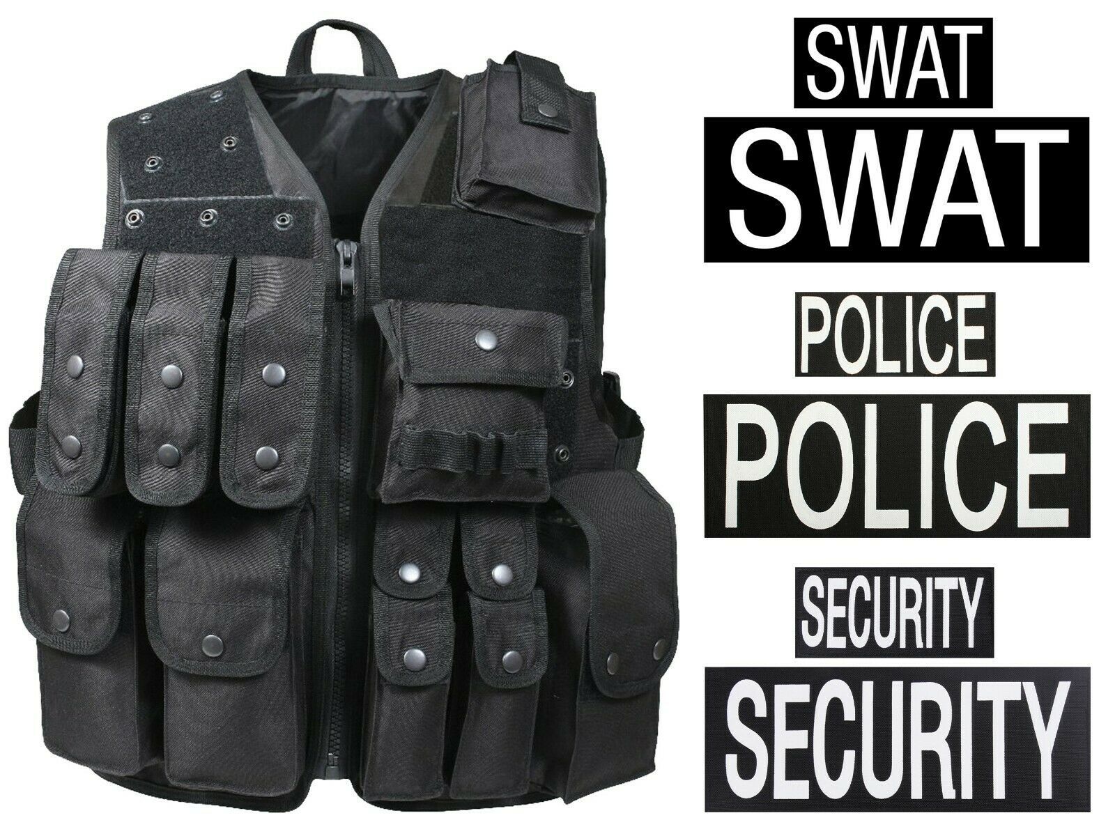 Tactical Raid Vest Law Enforcement Duty Pouches POLICE SWAT & SECURITY ...