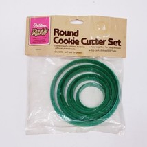 NEW 1984 Vintage Wilton Round Circle Nesting Cookie Cutter Set of 6 - Green - $14.74
