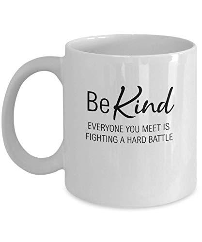 Motivational Appreciation Mug Be Kind White Ceramic Coffee Cup for Kindness Enco
