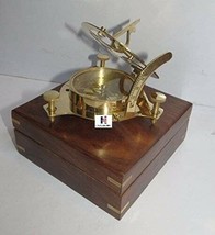 Medieval Epic Captain Brass Sundial Compass with Hardwood Wooden Box