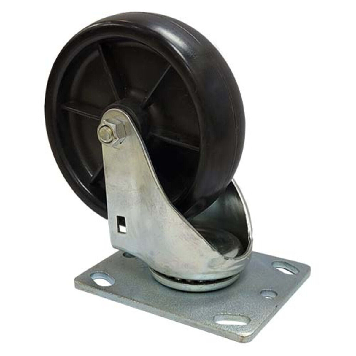 5" Swivel Caster Rubber Wheel Plate 4 1/2" x 3 3/4" Maneuvering Cargo