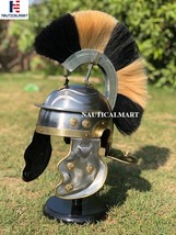 Roman Centurion Helmet w/Plume Armor Medieval Metal Replica Helm Soldier Costume